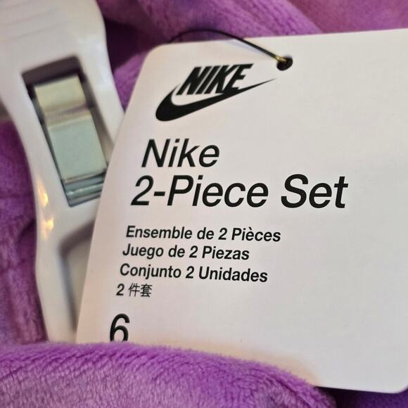 Nike 2pc Lilac Lavender Purple Velour Pants‎ and Hoodie Size 6 New! - Picture 9 of 11
